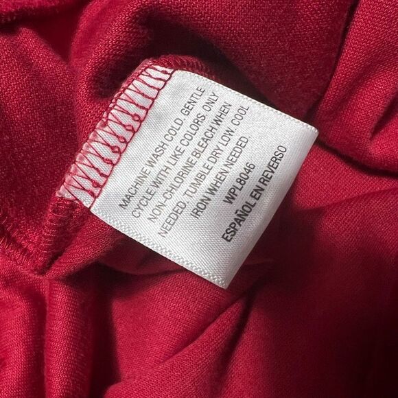 Style & Co. Sport, Red Velour Wide Leg Track Pants Elastic Waist Women’s X-Large - Picture 7 of 11